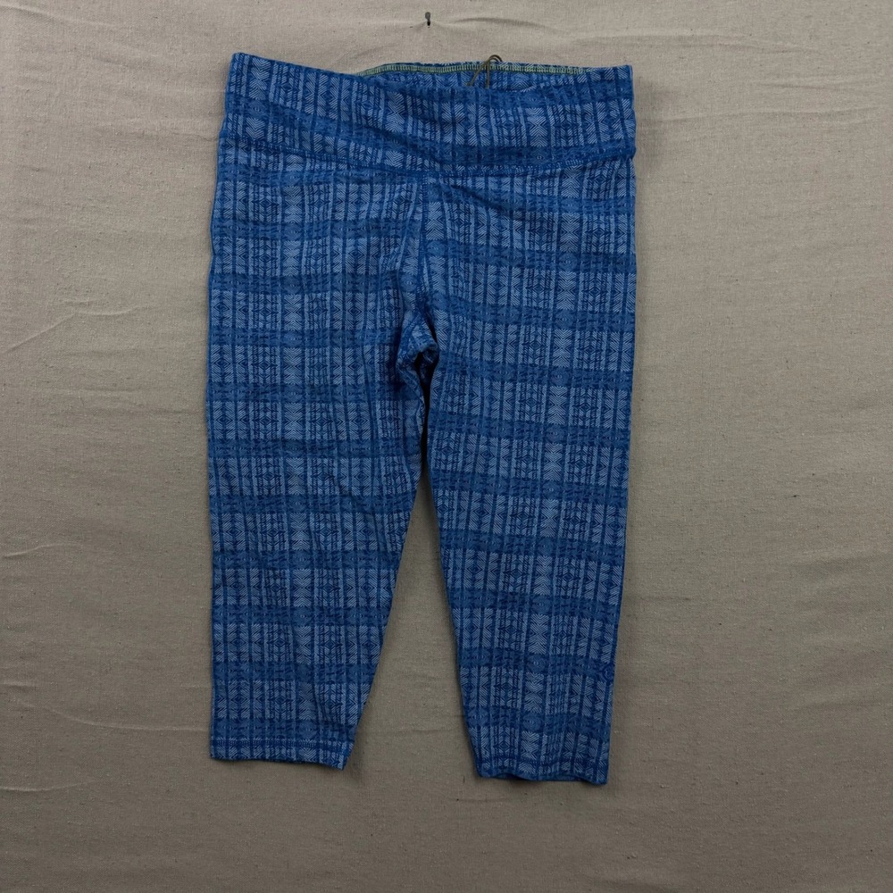 NWOT tasc Performance Nola Crop Leggings XL Blue Geometric Print Bamboo Cotton